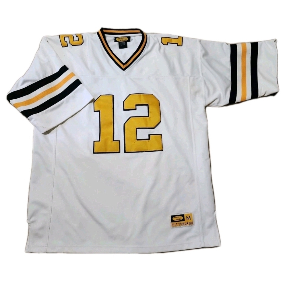 Vtg Pittsburgh Steelers Jersey #12 Bradshaw Benjamin & Jordan Men's Medium Heavy